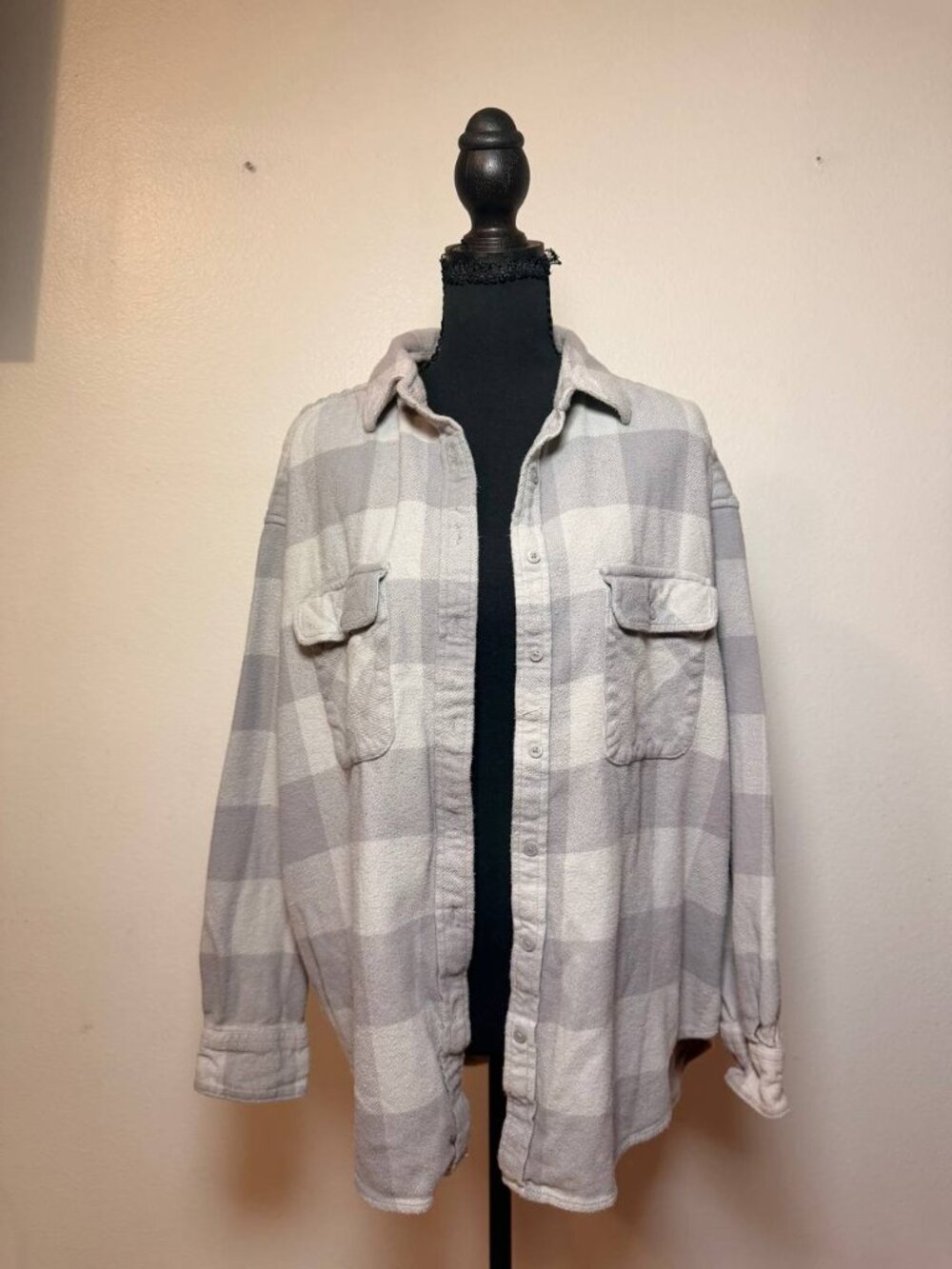 Aerie 100% Cotton Plaid Flannel Button Up Cozy Oversized